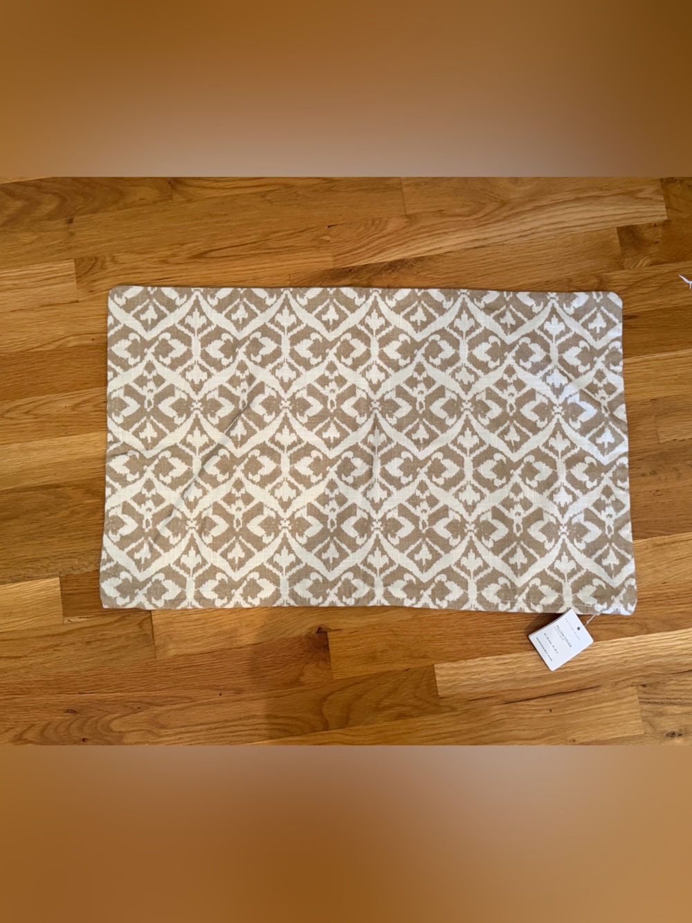 Beige and White Decorative Pillow Cover